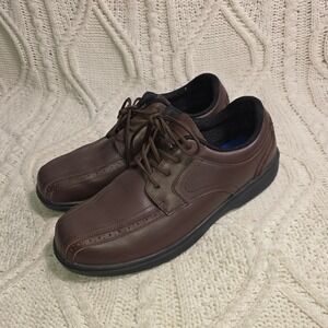 Orthofeet‎ 467 Oxford Brown Leather Shoes Ortho-Cushion Mens 14 D Excellent